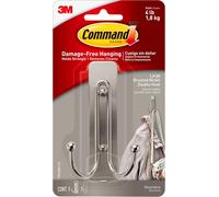 3M CLAW Command Bath Satin Nickel Large Double Hook Bath36-SN in Silver 3M CLAW Silver