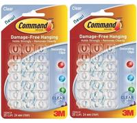 3M CLAW Command Clear Decorating Clips 17026CLR - 2 Pack in White 3M CLAW White