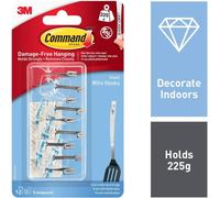 3M CLAW Command Clear Small Wire Hooks Value Pack 17067CLR-9 3M CLAW Clear