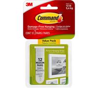 3M CLAW Command White Medium Picture Hanging Strips Value Pack 17204-12 3M CLAW White