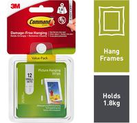3M CLAW Command White Small Picture Hanging Strips Value Pack 17205-12 3M CLAW White