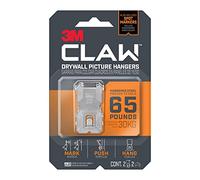 3M Claw Drywall Picture Hangers: 65 lb. with Temporary Spot Marker / 2-Pack (Silver)