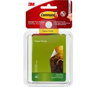 3M Command Small Poster Strips Value Pack White (Pack 48) 17024-VP - 7100235860