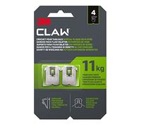 3M CLAW Picture Hooks for Hanging Paintings on Plaster Walls, 4 Hooks - Maximum Weight Tested up to 11 kg - Ideal for Attaching Heavy Objects, Mirrors, Home Decor, No Tools
