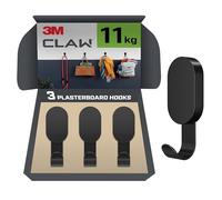 3M CLAW Plasterboard Hanger - 3 Hooks (Holds up to 11kg) Black