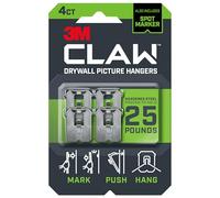 3M CLAW Strong Durable Drywall Picture Hanger (1 Pack, 4 Count)