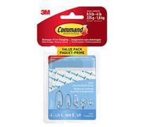 3M Command 17200CLRES Assorted Refill Strips, Clear, 16/Pack