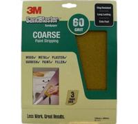 3M Command 3M Sandblaster Sandpaper 60 Grit Coarse 3 Sheets/pack