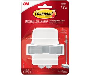 3M Command Adhesive Broom Gripper For Damage Free Hanging - White - Strong Hold