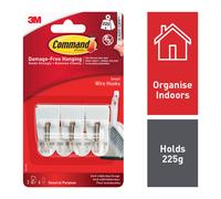 Command™ 17067 White Wire Hooks (Pack 3)