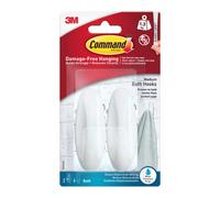 3M Command Bath Medium Designer Hooks 17081B, White, 2 Hooks, 4 Medium Strips