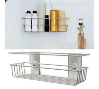 Satin Nickel Bath Shower Caddy 28cm Holds Up To 3kg Removes Cleanly 3M Command