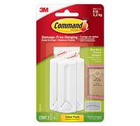 Command Large Wire-Backed Picture Hangers-White 3 Hooks & 6 Strips