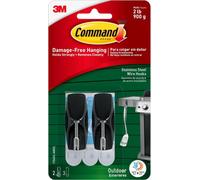 3M Command Command Outdoor Black Stainless Steel Wire Hooks 17065Aw