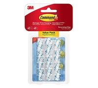 3M Command Damage-Free Decorating Clips, Clear, Use 1 clip to hang 2 feet of lights, Hang Damage-Free, Value Pack, Hangs up to 80 feet of lights