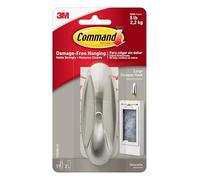 3M Command Designer Hook, Large, Brushed Nickel, 1-Hook (17083BN-ES)