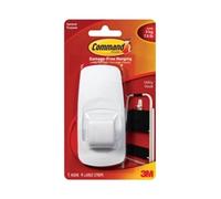 3M Command Jumbo Utility Hook – 1 Hook & 4 Adhesive Strips, White, Holds up to 3.4 kg