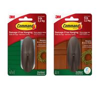 3M Command Large Modern Metallic Bronze Hook Holds 2.2kg Damage-Free Holding UK
