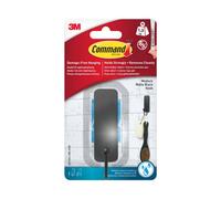 3M Command Medium Black Bath Adhesive Hook (Holds)1.3Kg