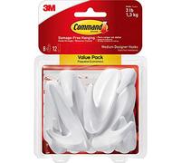 3M Command Medium Designer Hooks, White, 8-Hooks (17081VP)
