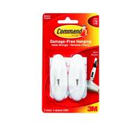 3M Command Medium Wire Hooks With Command Adhesive Strips White (Pack 2) - 7100117613