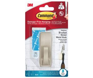 3M Command Metal Hooks Large, Medium, Small Damage Free Hanging Indoor outdoor