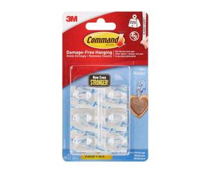 3M Command™ Mini Clear Hooks with Clear Strips Value Pack 17006CLR-VP