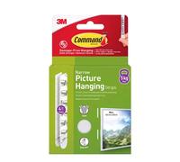 3M Command Narrow Picture Hanging Strips White (Pack 4) 17207 - 7100337191