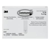 3M Command Picture Hanging Strips [Removable]: Medium [132 strip sets] (White) / medium size