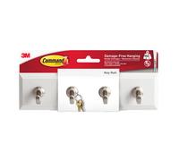 Command Key Rail, 1 Rail with 4 Hooks and 6 Adhesive Small Strips, Removable for Entryway or Hallway, Hang Keys, Hats, Dog Leashes, and Accessories - Damage Free Hanging