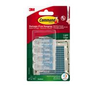 Command Clear Outdoor Light Clips with Adhesive Strips - 8 Mini Hooks and 10 Small Adhesive Strips - Decoration clips for Hanging Lights Outdoors - Damage Free Hanging