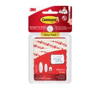 3M Command Small, Medium & Large White Replacement Adhesive Strip (Holds)4.4Kg, Pack Of 16