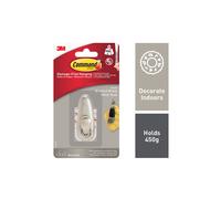 3M Command Small Metal Wall Mounted Hook Brushed Nickel Finish