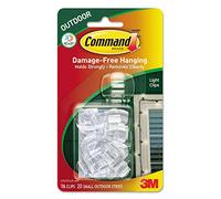 3M Command Strips 17017CLR-AW Clear Outdoor Light Clips 16 Count