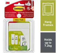 3M Command Picture Hanging Strips 17209UKN – White, Medium & Large, Pack of 12