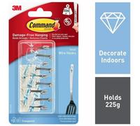 3M COMMAND WHITE CLEAR HOOKS AND DECORATING CLIPS INDOOR DECORATION DAMAGE FREE