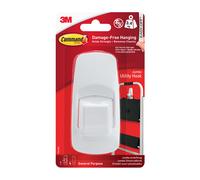 3M Command Jumbo Utility Hook – 1 Hook & 4 Adhesive Strips, White, Holds up to 3.4 kg