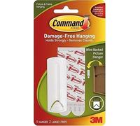 3M COMMAND WIRE BACKED PICTURE HANGER 1 Hook 2 Large Strips 2.2Kg/5Lb 17041 NEW