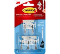 3M Command Wire Hooks With Clear Strips Small 5 Hooks & 6 Small Strips