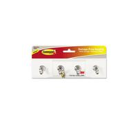Command Key Rail, 1 Rail with 4 Hooks and 6 Adhesive Small Strips, Removable for Entryway or Hallway, Hang Keys, Hats, Dog Leashes, and Accessories - Damage Free Hanging