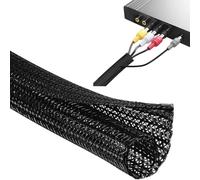 3M Cord Protector - Charger Wires Protector - Phone Cable Cutable Flexible Cable Tidy Tube - Type-C Charger Cable Saver for Usb Power Cord Audio Video Protect from Pets Chewing(19 mm,Black)