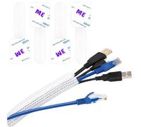 3M Cord Protector, Wire Loom Tubing, 1/2 inch Cable Sleeve Split Sleeving, Cable Tidy Sleeve, Protect Pets From Chewing Cords For USB Cable Power Cord Audio Video Cable for Home,Office