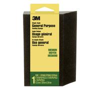 3M CP-041 Medium Detail Sanding Sponge - 4-7/8 inch x 2-7/8 inch x 1 inch Single Angle Washable and Reusable Ideal for Wood Paint Metal Plastic