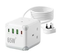 3M Cube Extension Lead with USB Slots, 3 Way Multi Plug Extension Socket with 4 USB Ports(2 Type-C), Desktop Usb Extension Cable, 13A Plug Extension Lead with Child Safety for Home Office Travel