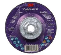 3M Cubitron 3 Cut and Grind Wheel, 89158, 36+, T27, 4-1/2 in x 1/8 in x 5/8 in-11, Pack of 10, ANSI, Longer Life, Faster Cut, Back-Gouging, Fillet Weld Removal, Cutting, Grinding