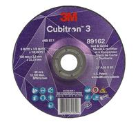 3M Cubitron 3 Cut and Grind Wheel, 89162, 36+, T27, 6 in x 1/8 in x 7/8 in, ANSI, Longer Life, Faster Cut, Back-Gouging, Fillet Weld Removal, Cutting, Grinding