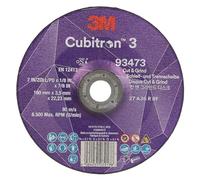 3M Cubitron 3 Cut and Grind Wheel, 93473, 36+, T27, 180 mm x 3.5 mm x 22.23 mm, EN, 10/Pack