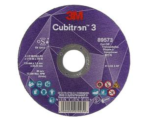 3M Cubitron 3 Cut-Off Wheel, 89573, 36+, T41, 115 mm x 1.6 mm x 22.23 mm, EN, 25/Pack