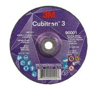 3M Cubitron 3 Depressed Center Grinding Wheel, 90001, 36+, T27, 4 in x 1/4 in x 3/8 in (100x6x9.53mm), ANSI, Precision Shaped Grain, Beveling, Weld Grinding, Heavy Deburring, Slag Removal
