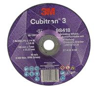 3M Cubitron 3 Depressed Center Grinding Wheel, 98418, 36+, T27, 180 mm x 7 mm x 22.23 mm, EN, 10/Pack